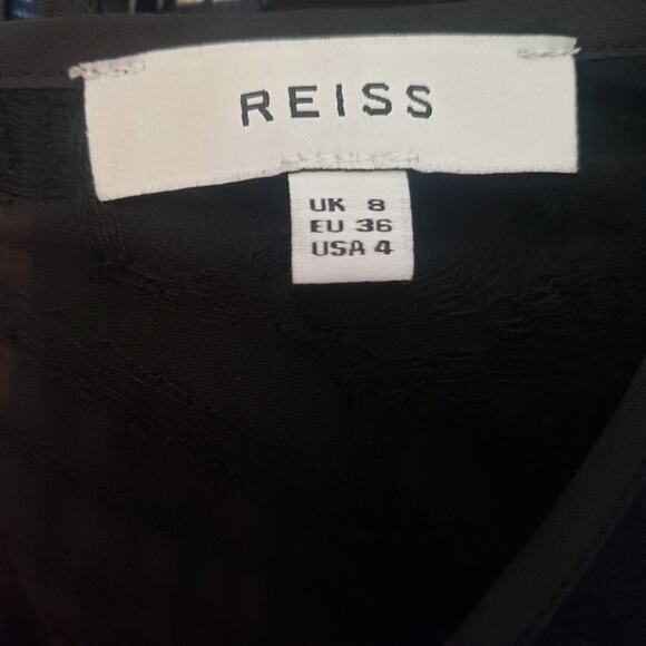 Reiss black sheer roses lace embroidered  blouse with cami underneath size 4 - Picture 9 of 9